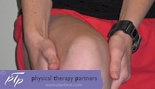 Place hands with fingers at the back of the knee w/fingers just touching